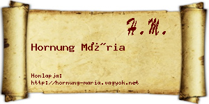 Hornung Mária névjegykártya