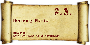 Hornung Mária névjegykártya